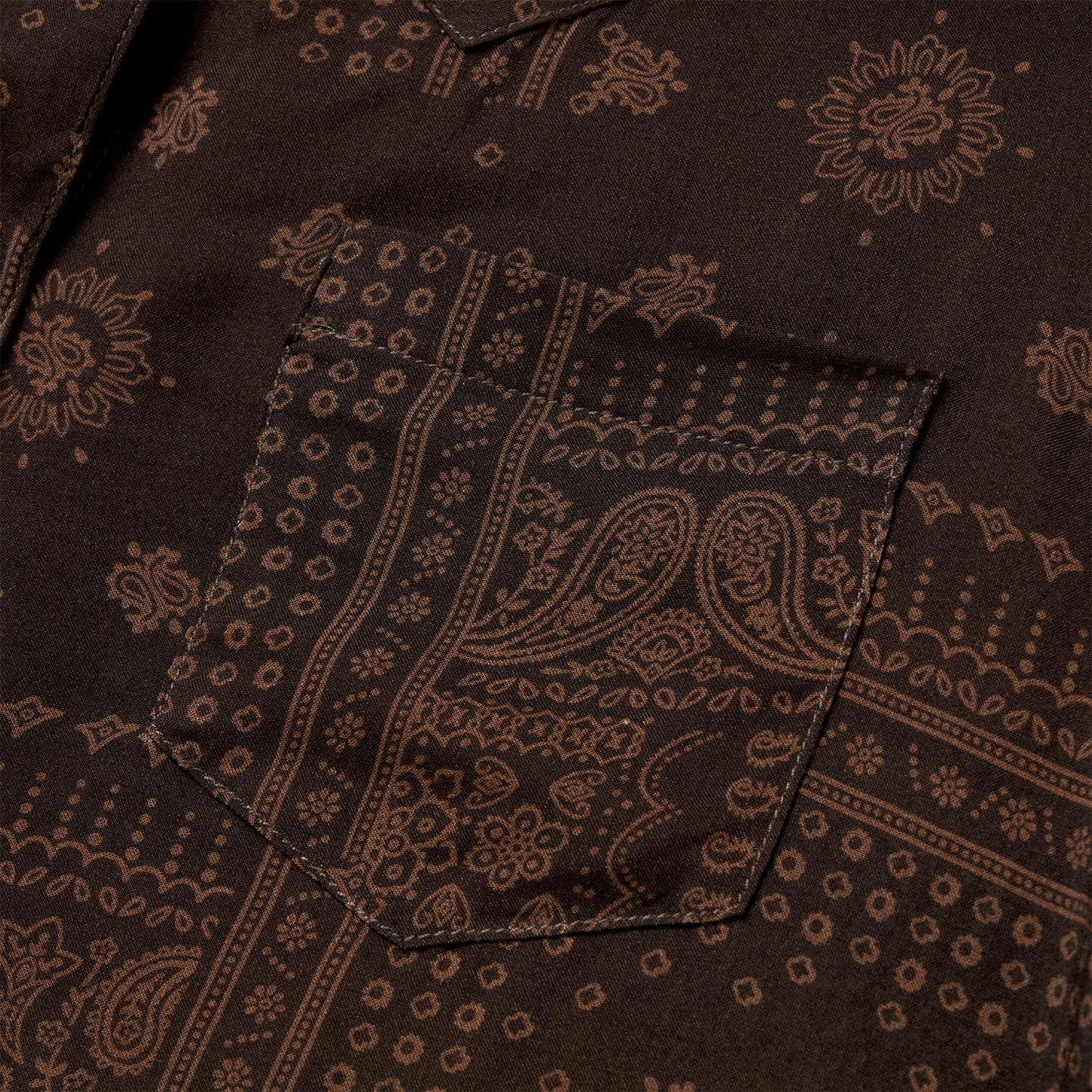 Stetson Brown Patchwork Bandana Print Shirt for Women