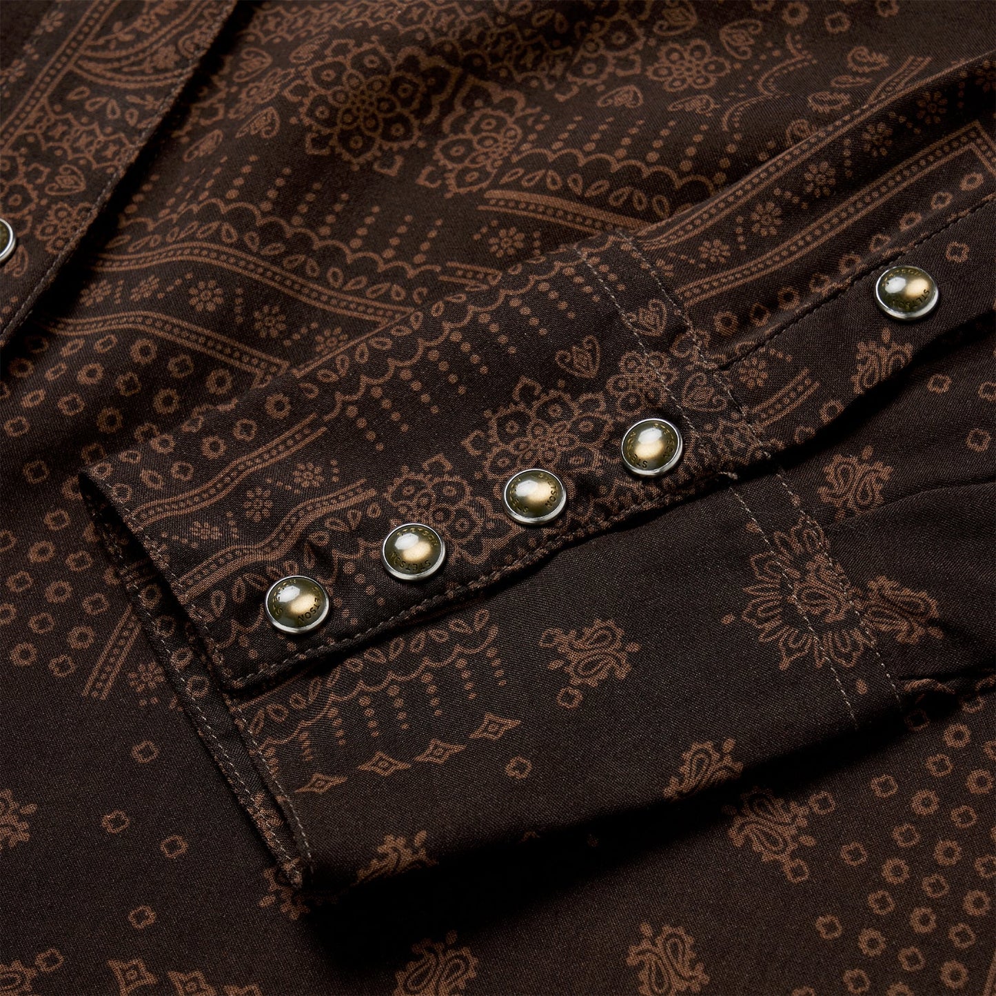 Stetson Brown Patchwork Bandana Print Shirt for Women