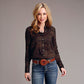 Stetson Brown Patchwork Bandana Print Shirt for Women