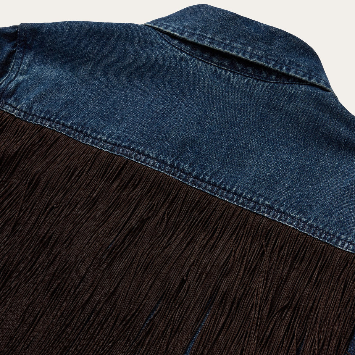 Stetson Fringe Denim Western Shirt Womens