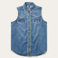 Piped Denim Sleeveless Shirt by Stetson