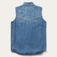 Piped Denim Sleeveless Shirt by Stetson