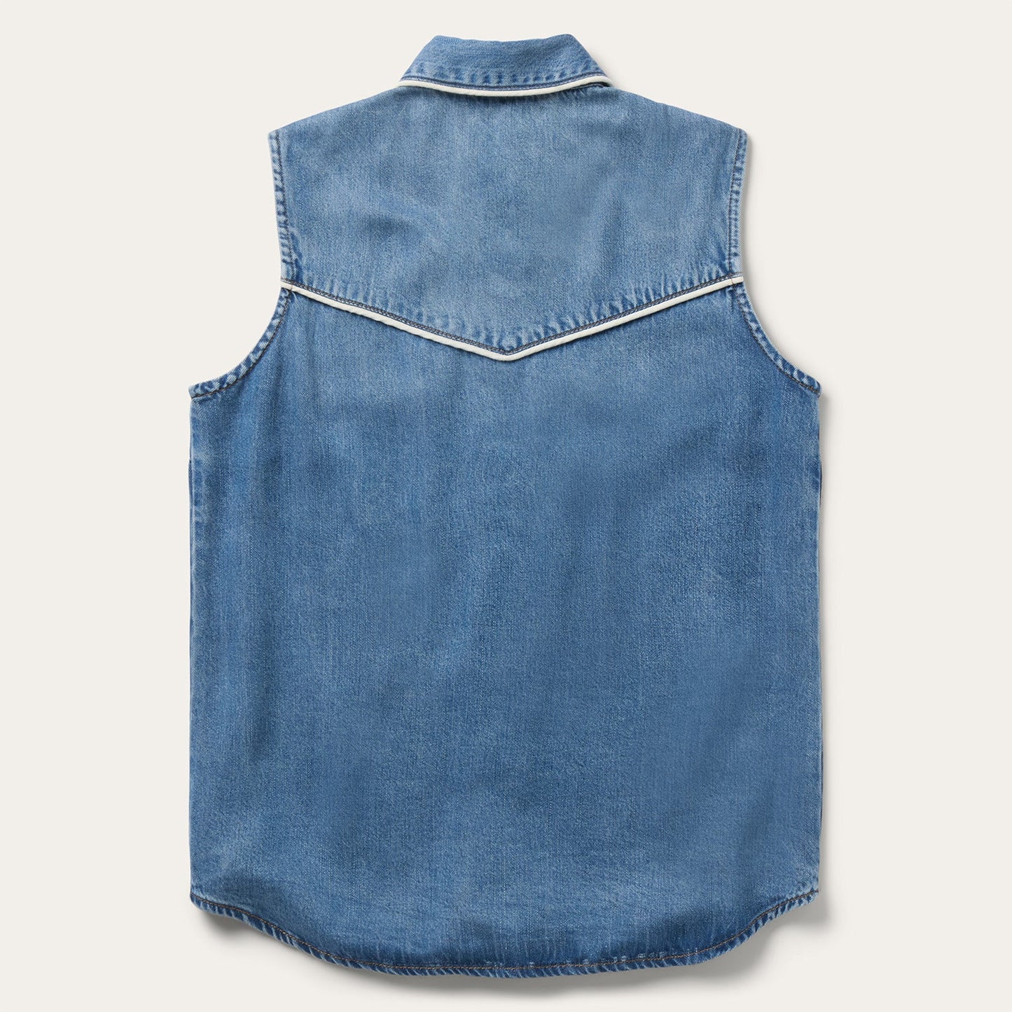 Piped Denim Sleeveless Shirt by Stetson