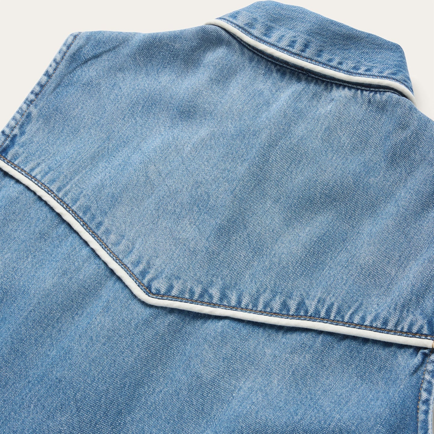 Piped Denim Sleeveless Shirt by Stetson