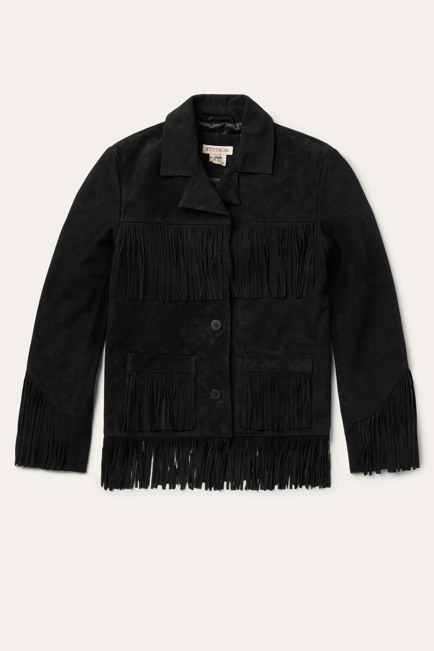 Stetson Fringe Suede Jacket in Black