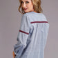 Stetson Chambray 3/4 Sleeve Peasant Blouse