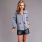 Stetson Chambray 3/4 Sleeve Peasant Blouse