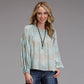 Mandala Print Peasant Blouse by Stetson