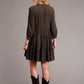 Stetson Women's Floral Peasant Brown Rayon Dress