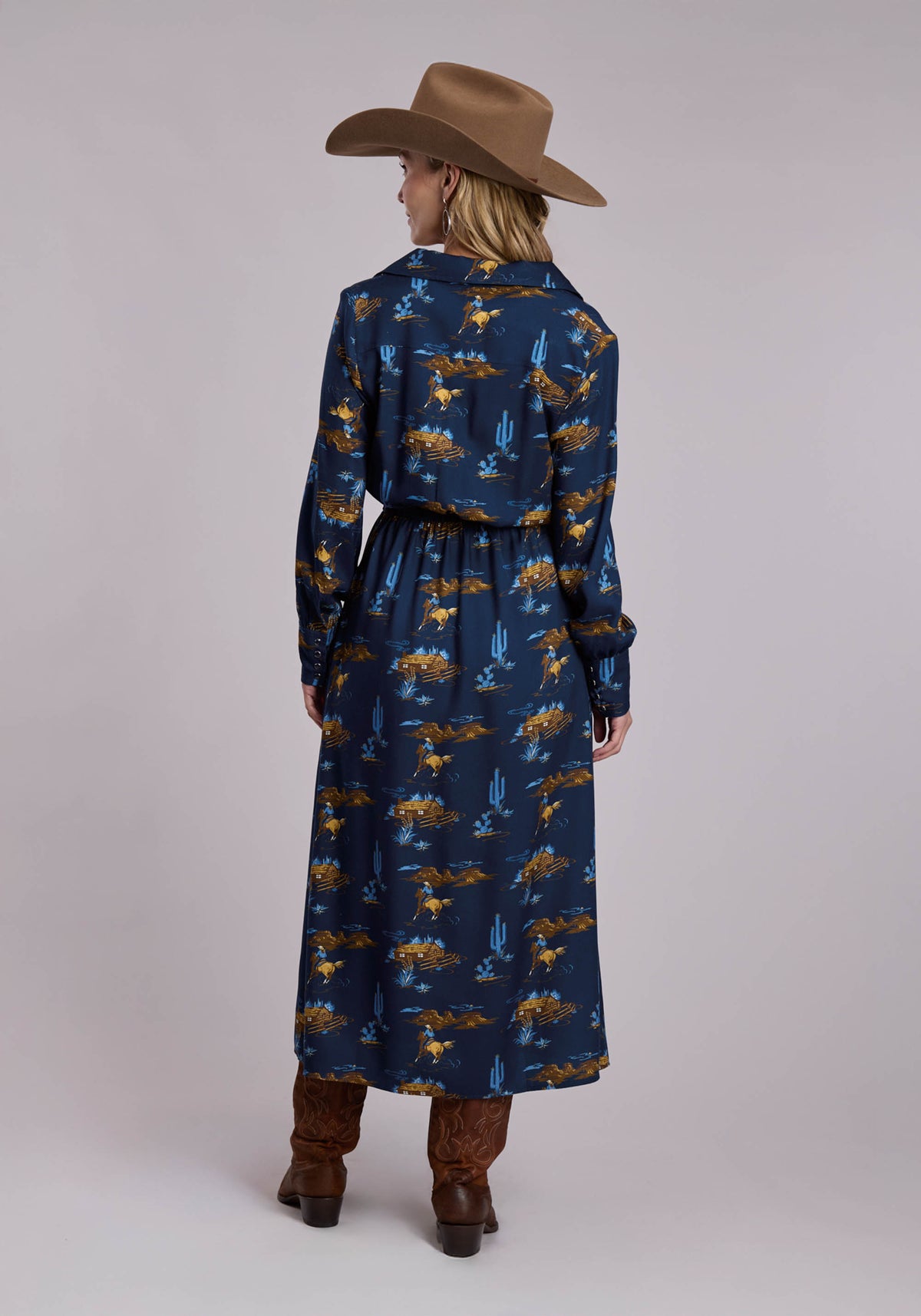 Stetson Ranch Life Print Western Maxi Dress