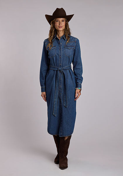 Stetson Western Denim Midi Shirt Dress