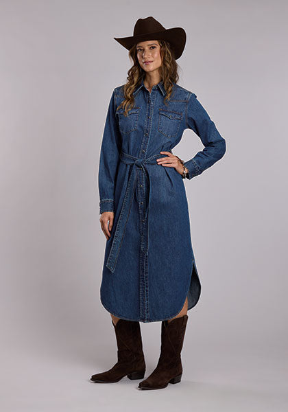Stetson Western Denim Midi Shirt Dress