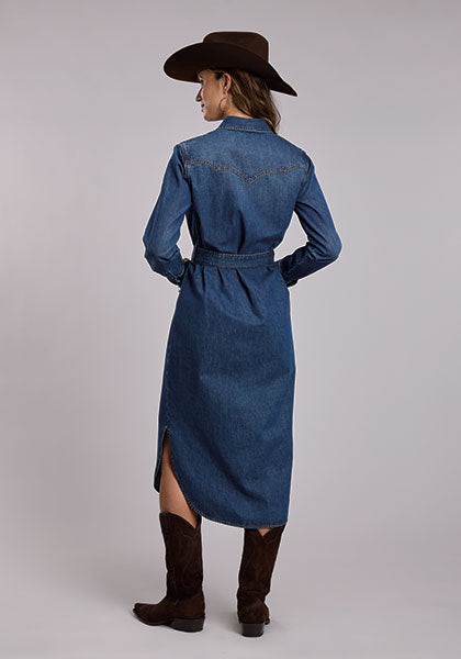 Stetson Western Denim Midi Shirt Dress