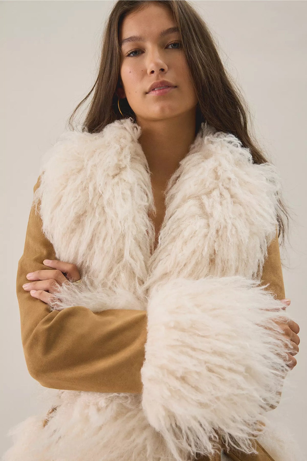 Azalea Wang Tori Faux Fur Trim Wrap Jacket