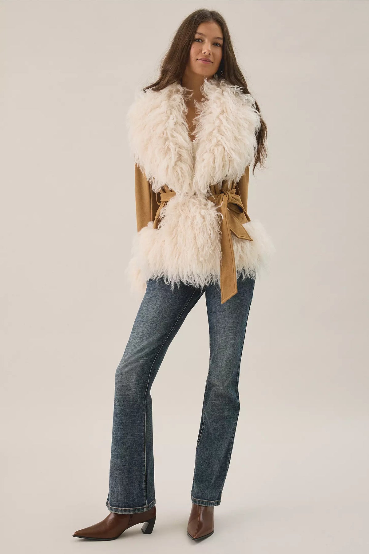 Azalea Wang Tori Faux Fur Trim Wrap Jacket