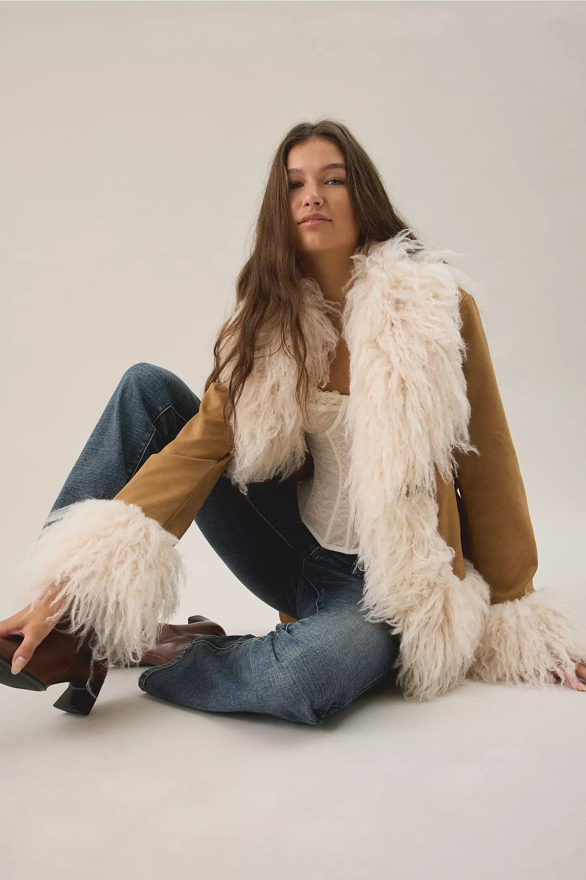 Azalea Wang Tori Faux Fur Trim Wrap Jacket