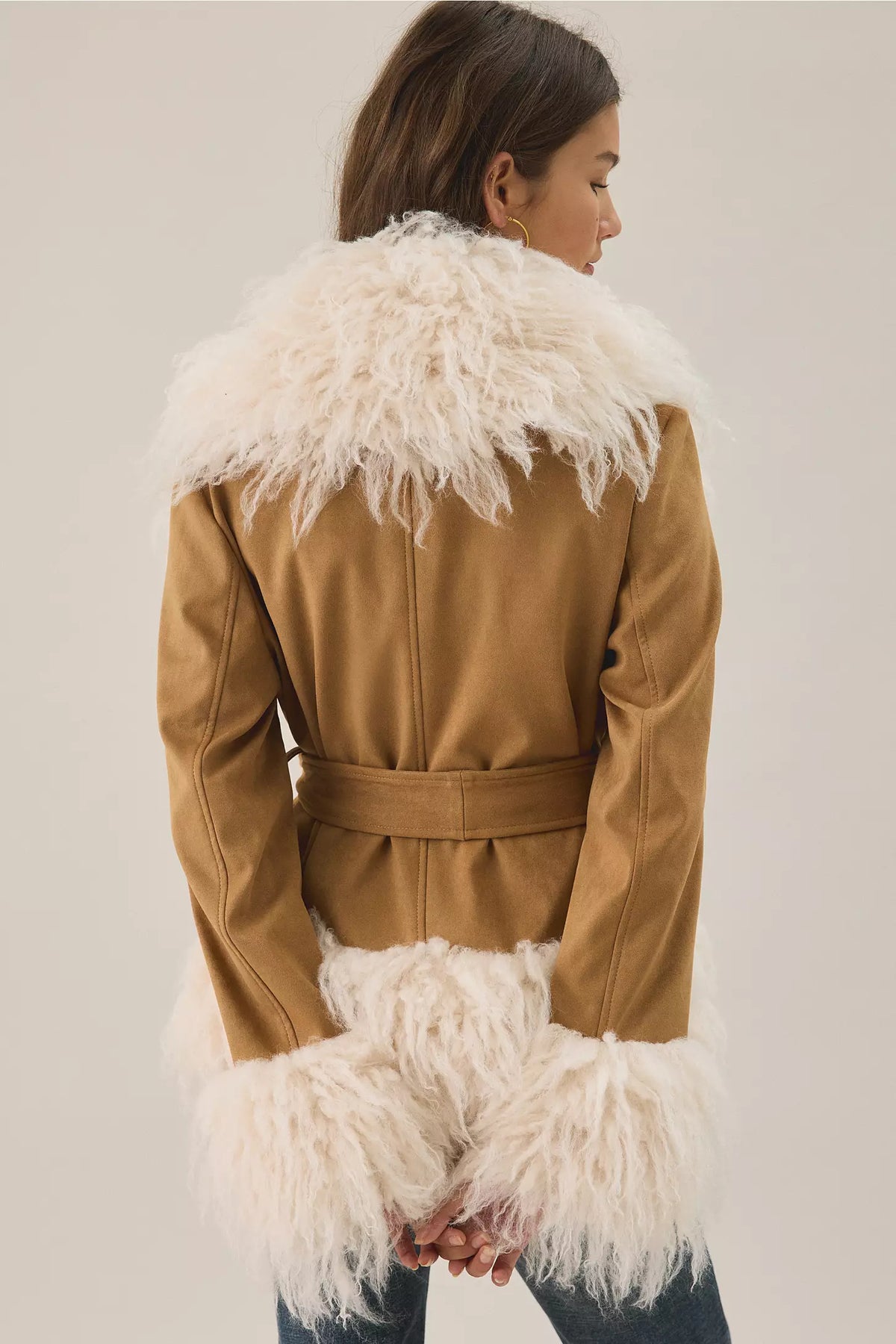 Azalea Wang Tori Faux Fur Trim Wrap Jacket
