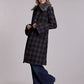Women's Plaid Wool Blend Bell Sleeve Long Jacket by Stetson