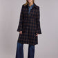 Women's Plaid Wool Blend Bell Sleeve Long Jacket by Stetson