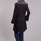 Women's Plaid Wool Blend Bell Sleeve Long Jacket by Stetson