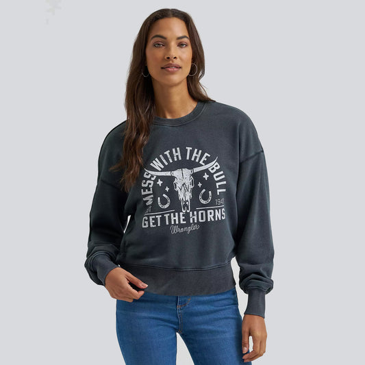 Wrangler Retro Crew Fleece Cropped Sweatshirt at Bourbon Cowgirl