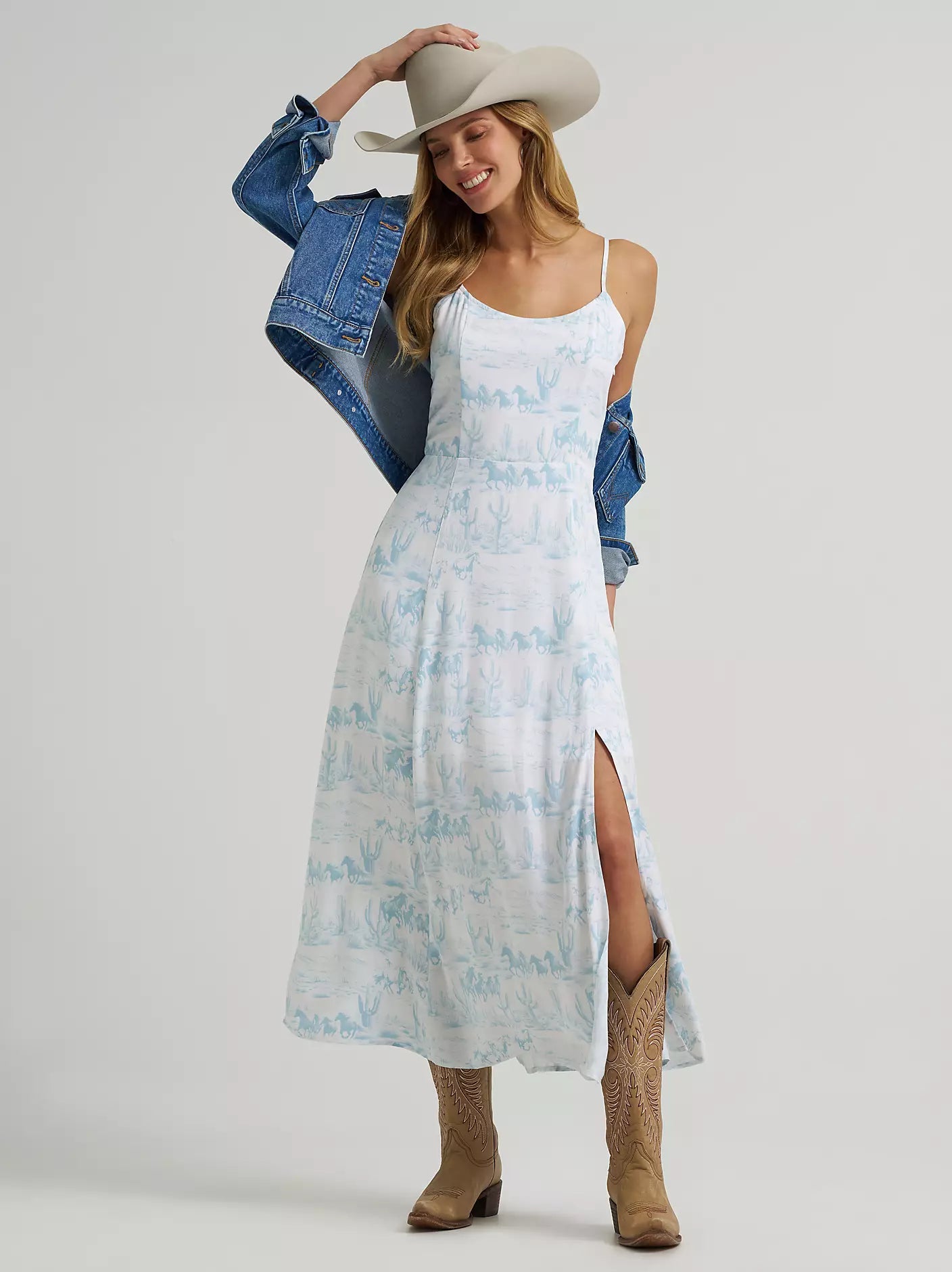 cowgirl dress white Wrangler Women's Western Maxi Dress XL