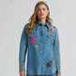 Wrangler X Lainey Wilson Embroidered Denim Shirt at Bourbon Cowgirl