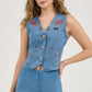 Wrangler X Lainey Wilson Denim Vest at Bourbon Cowgirl