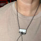 Bar Necklace - White Buffalo & Sterling Silver option 2