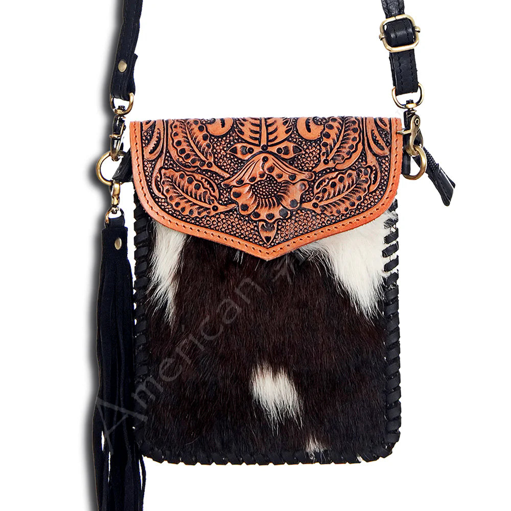 American Darling Cross Body Hair On-Genuine Leather Western Women Bag Handbag Purse