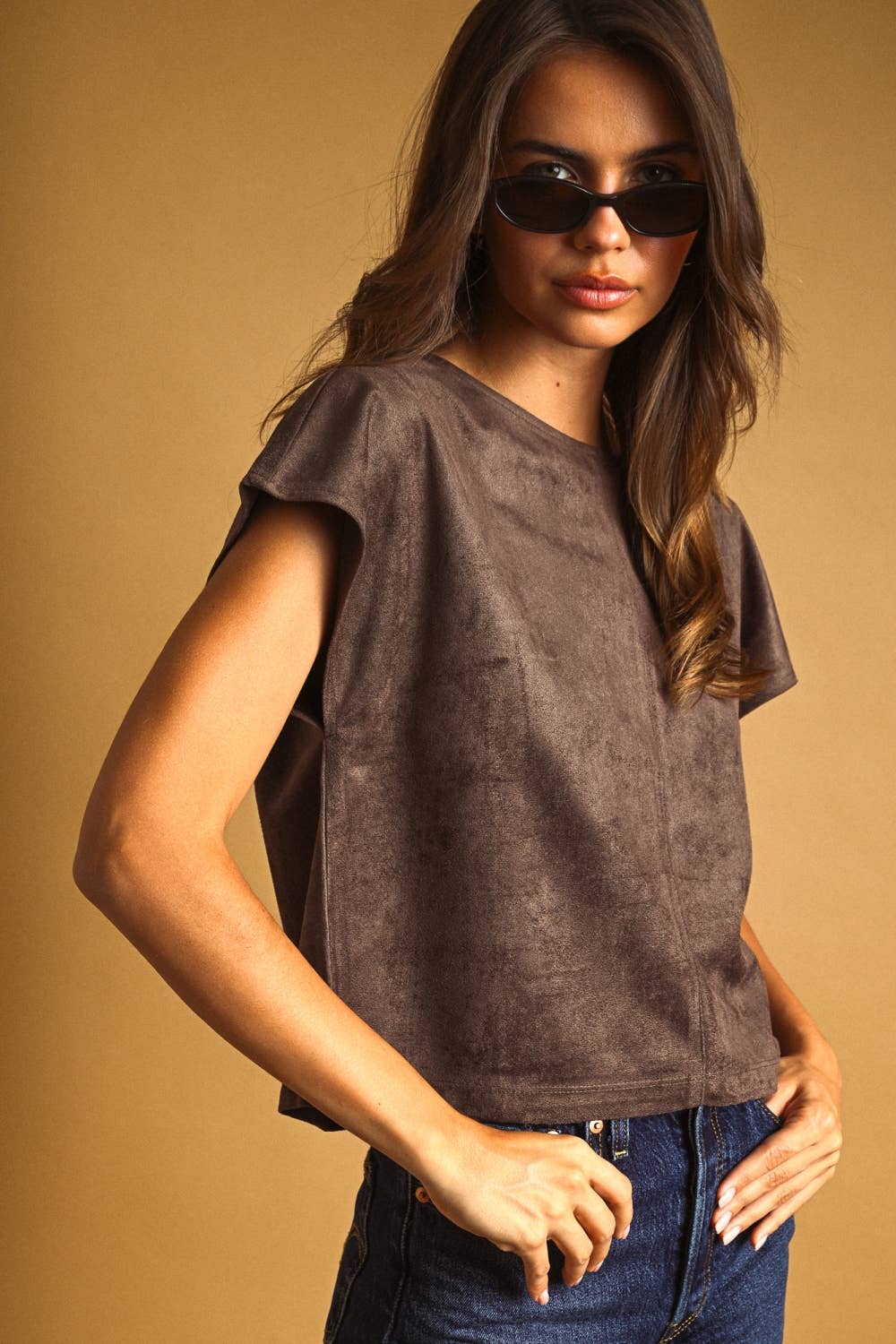 Faux Suede Crop Top