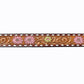 Tooled Leather Belt - Pink & Yellow Daisies With White Diamond Trim
