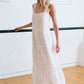 Romantic Tiered Woven Maxi with Lace Trim Dress