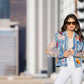 Denim Lace Jacket with Floral Embroidery