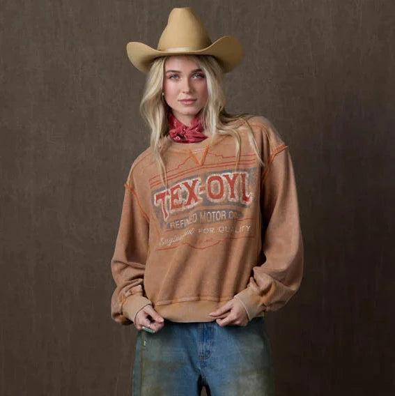 Tex-Oyl Sweatshirt Top by Double D Ranch