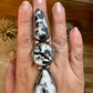 Long Ring - Size 8 1/2 - White Buffalo Ring & sterling silver