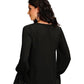 Stetson Black Crepe Blouse with Ruffle Sleeves