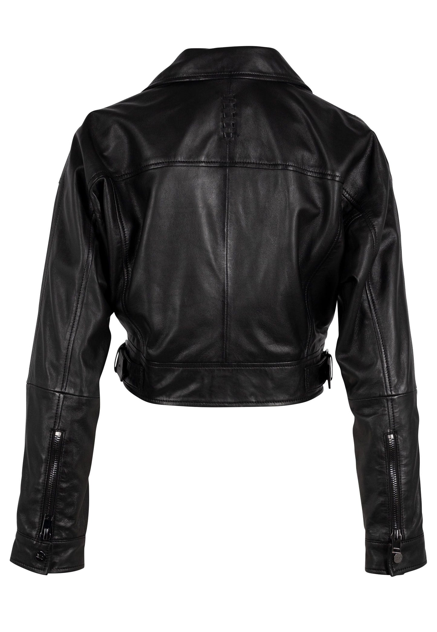 Mayla OS Leather Jacket, Black