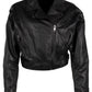 Mayla OS Leather Jacket, Black