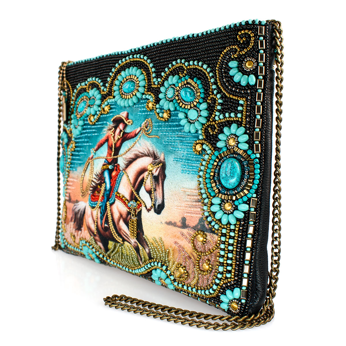 Cowgirl Beaded and Embroidered Western Crossbody Handbag