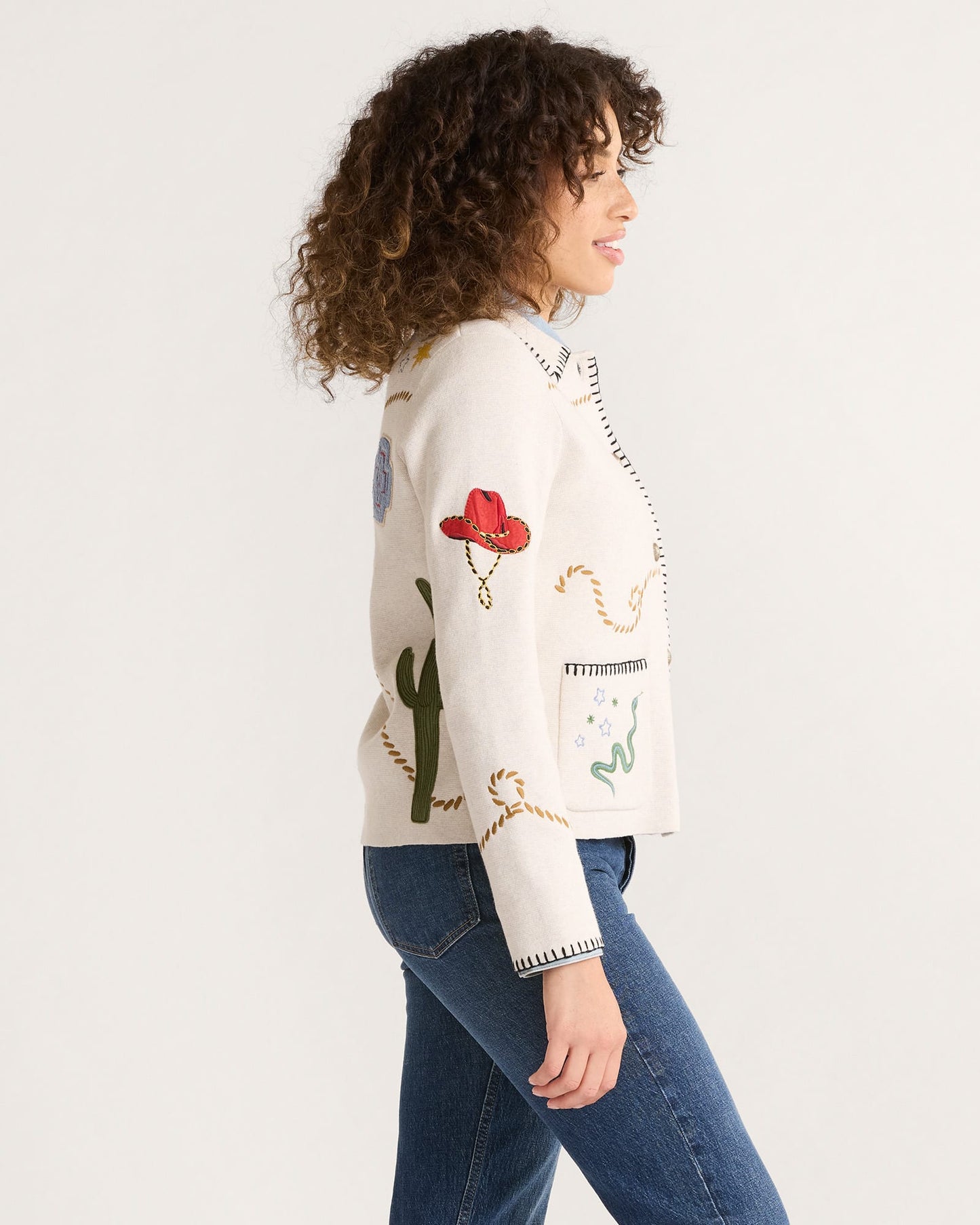 Souvenir Cardigan by Pendleton in Oatmeal Multi