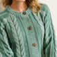 Cotton Cable Cardigan in Teal Blue by Pendleton