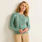 Cotton Cable Cardigan in Teal Blue by Pendleton