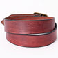 Antique Red Leather Belt- Western Belts for Cowgirls