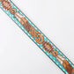 Turquoise Aztec & Feathers Tooled Leather Belt- Western Belts for Cowgirls