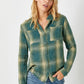 Fringe Bottom Washed Plaid Shirt