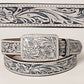 Gray Tooled Leather Belt- Western Belts for Cowgirls