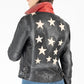 Christy Star Leather Jacket by Mauritius in Vintage Black