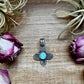 Zia Symbol Pendant with Golden Hill Turquoise – Sterling Silver – Native Made – Fits 8mm
