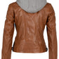 Allice RF Leather Jacket by Mauritius in Cognac